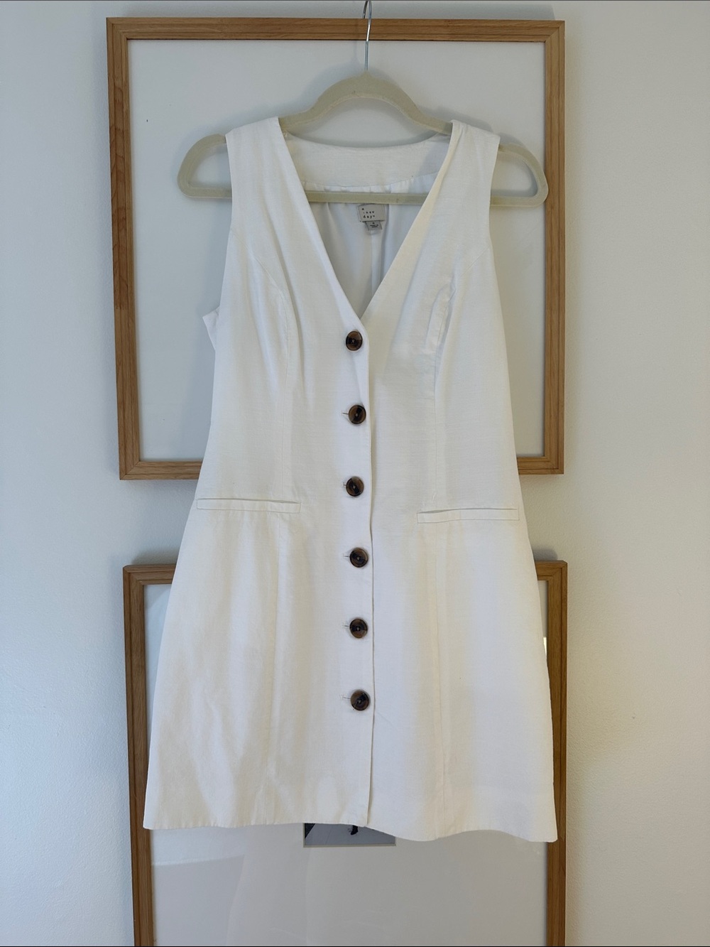 a new day White Sleeveless Button-Front Mini Dress